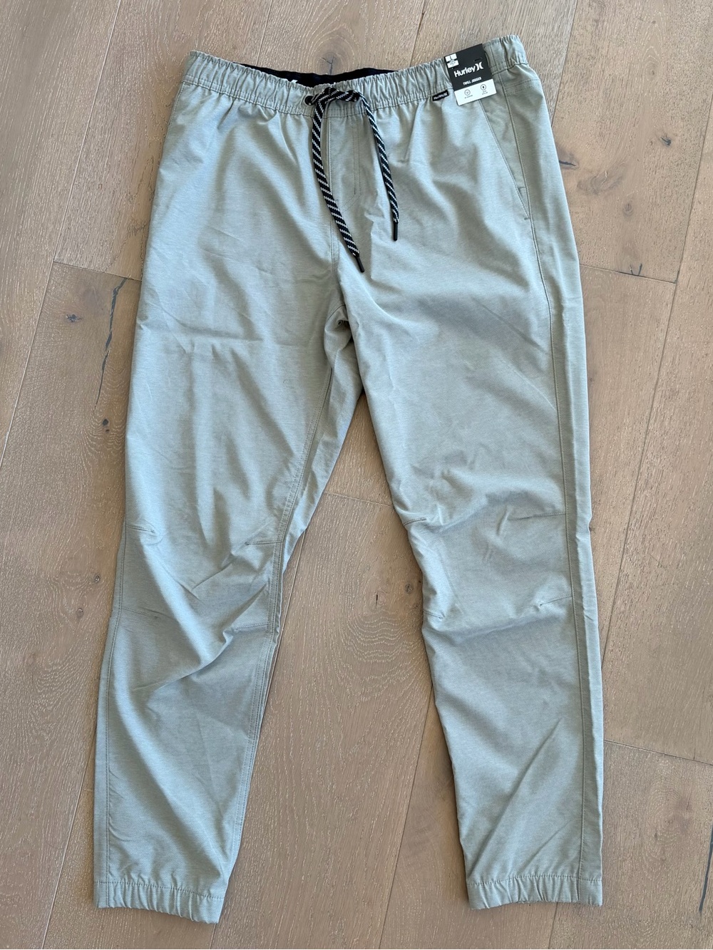 New: Hurley Mens LARGE Sandstorm Off Duty Heather Twill Joggers Lightweight